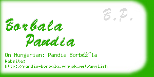 borbala pandia business card